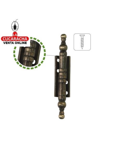 BOLSA 2-BISAGRA ARMARIOS RUSTICA DESMONTABLE ZAMAK CON REMATE MODELO 555.