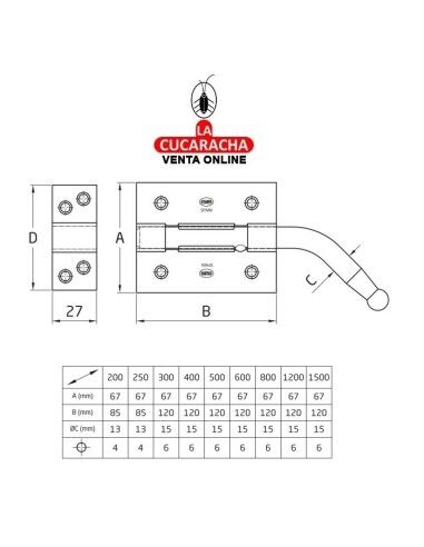 PASADOR RUSTICO ACERO NEGRO DE... PASADOR RUSTICO ACERO NEGRO DE...