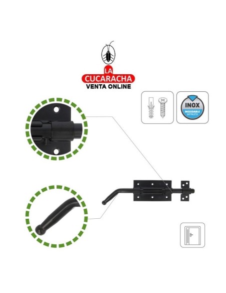 PASADOR RUSTICO ACERO NEGRO DE SOBREPONER MODELO 320.