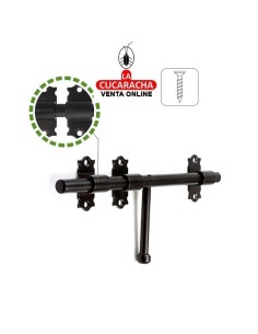 PASADOR RUSTICO ACERO NEGRO HORIZONTAL DE SOBREPONER MODELO 340.