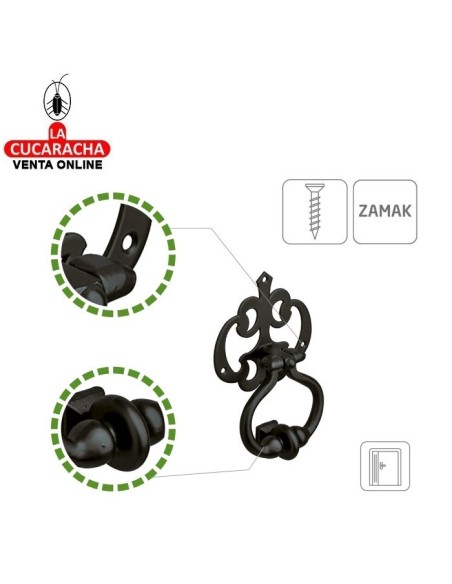 ALDABA RUSTICA ACERO PUERTAS ENTRADA MODELO 1.