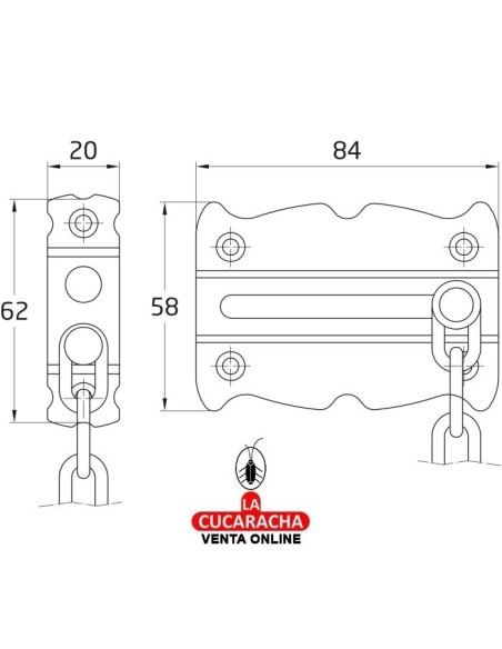 BLISTER CADENA SEGURIDAD RUSTICA ACERO MODELO 3.