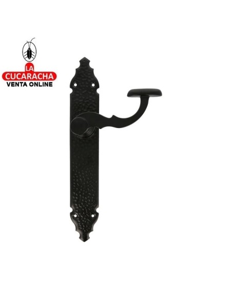 JUEGO MANILLAS RUSTICO ZAMAK PLACA MARTILLEADA ACERO MODELO 100P.