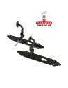 JUEGO MANILLAS PUERTA RUSTICO ZAMAK PLACA MARTILLEADA ACERO BOCALLAVE MODELO 100PB.