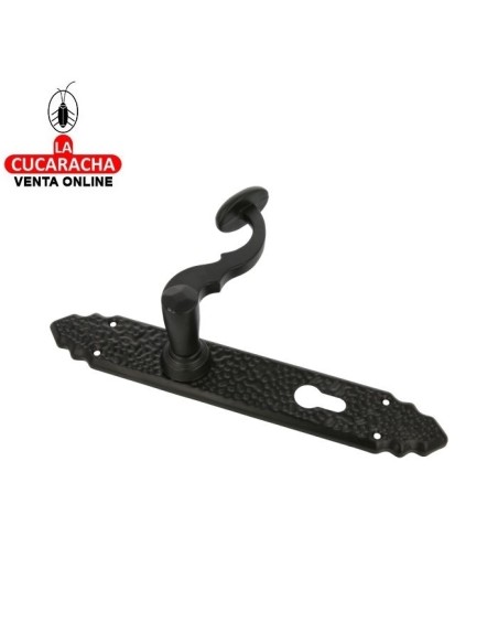 MANILLA RUSTICO ZAMAK PLACA MARTILLEADA ACERO BOCA LLAVE CILINDRO MODELO 100PEB85.