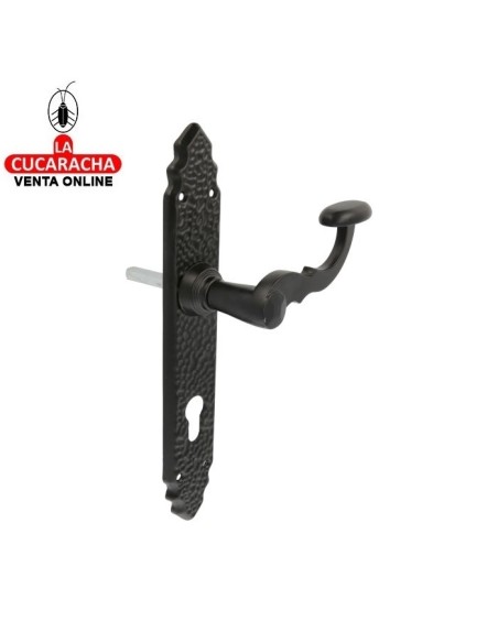 MANILLA RUSTICO ZAMAK PLACA MARTILLEADA ACERO BOCA LLAVE CILINDRO MODELO 100PEB85.