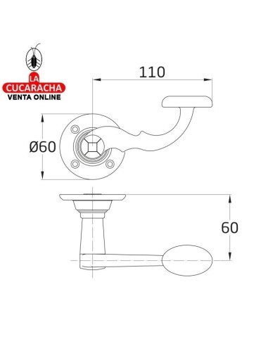 JUEGO MANILLAS PUERTA RUSTICO ZAMAK...