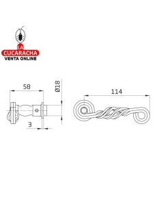 JUEGO MANILLAS PUERTA RUSTICO ZAMAK SIN PLACA MODELO 102SP.