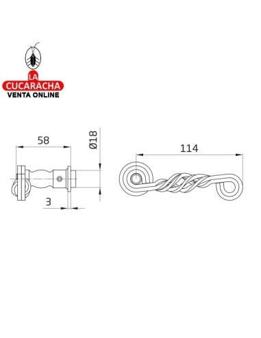 JUEGO MANILLAS PUERTA RUSTICO ZAMAK...