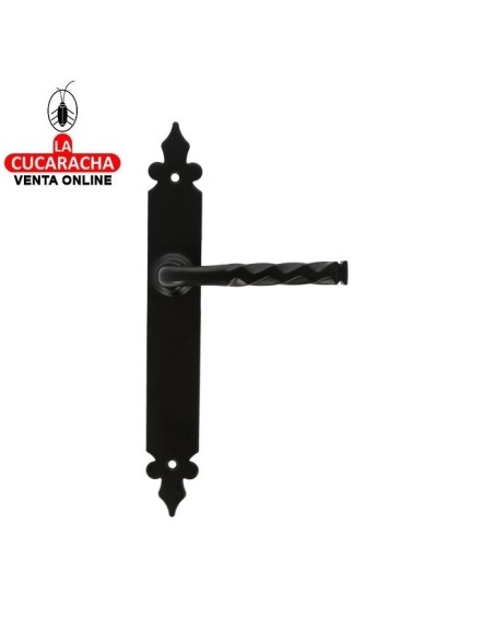 BLISTER JUEGO MANILLAS RUSTICO ZAMAK PLACA ESTRECHA ACERO MODELO 106P.