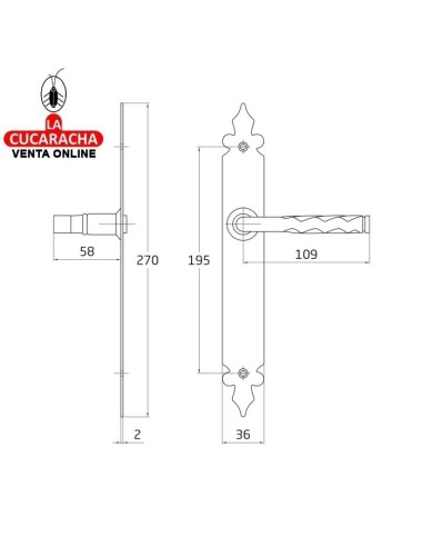 BLISTER JUEGO MANILLAS PUERTA RUSTICO...