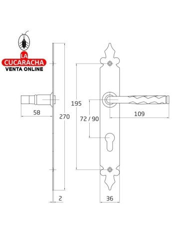 BLISTER JUEGO MANILLAS RUSTICO ZAMAK... BLISTER JUEGO MANILLAS RUSTICO ZAMAK...