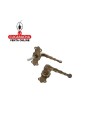JUEGO MANILLAS PUERTA RUSTICO ZAMAK PLACA LISA ACERO MODELO 101K.