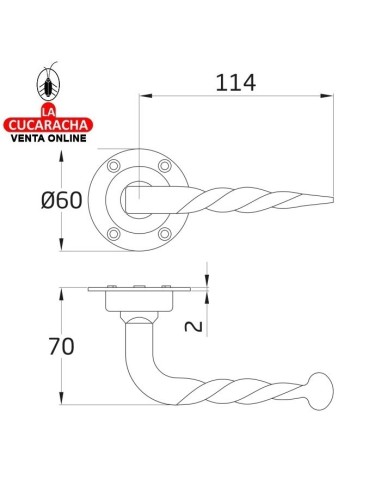 JUEGO MANILLAS PUERTA RUSTICO ZAMAK...