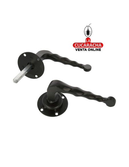 JUEGO MANILLAS RUSTICO ZAMAK ROSETA ACERO MODELO 101R.