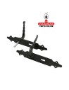JUEGO MANILLAS PUERTA RUSTICO ZAMAK PLACA LISA ACERO BOCALLAVE MODELO 101PG.