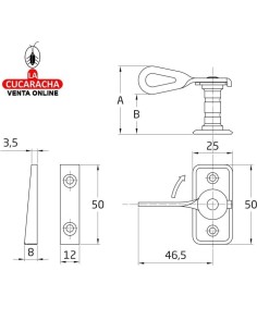 ALDABILLA ACERO CUÑA CIERRE CONTRAVENTANAS CON SOLAPE MODELO 12.