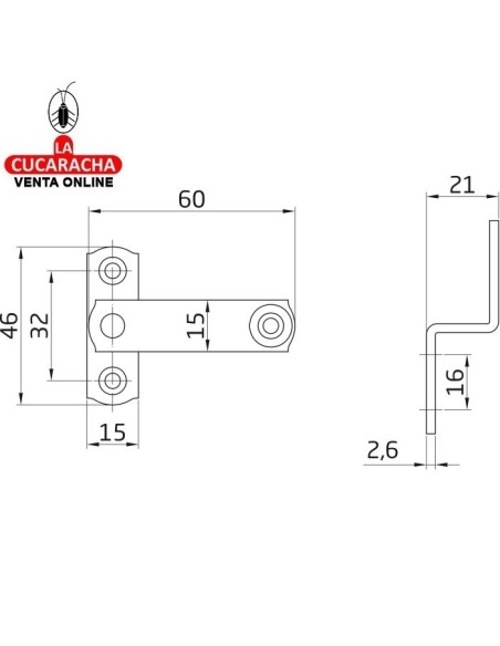 ALDABILLA ACERO CIERRE CONTRAVENTANAS CON SOLAPA MODELO 4.