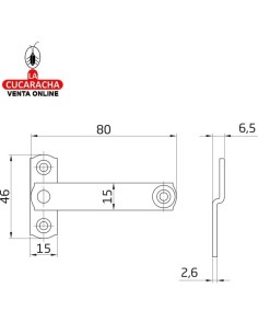 ALDABILLA ACERO CIERRE CONTRAVENTANAS CON SOLAPA 25MM MODELO 1.