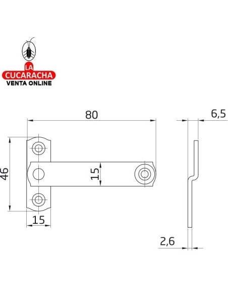 ALDABILLA ACERO CIERRE CONTRAVENTANAS CON SOLAPA 25MM MODELO 1.
