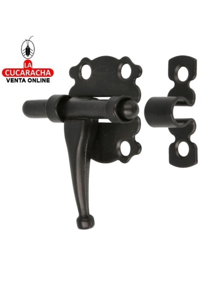 BLISTER PASADOR RUSTICO ACERO NEGRO EJE ZAMAK DE SOBREPONER MODELO 484.