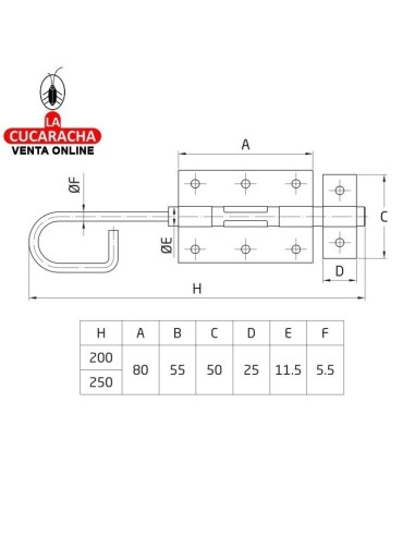 PASADOR VERTICAL RUSTICO ACERO NEGRO...