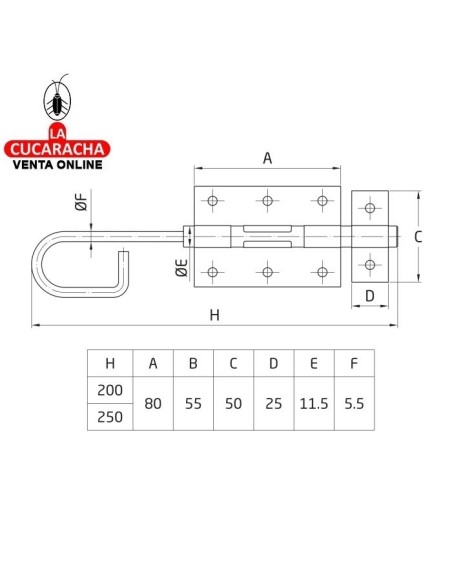 PASADOR VERTICAL RUSTICO ACERO NEGRO DE SOBREPONER MODELO 420.