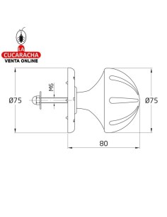 POMO FIJO ZAMAK CON ROSETA PUERTAS ENTRADA MODELO 16.