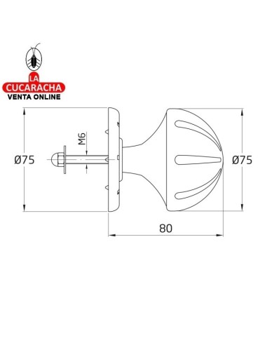 POMO FIJO ZAMAK CON ROSETA PUERTAS...