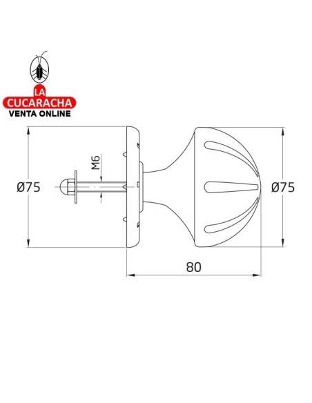 POMO FIJO ZAMAK CON ROSETA PUERTAS ENTRADA MODELO 16.
