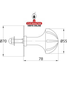 POMO DE ZAMAK FIJO CON ROSETA PUERTAS ENTRADA MODELO 17.