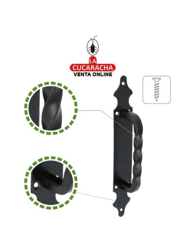 JUEGO 2-MANILLON RUSTICO ZAMAK PLACA...