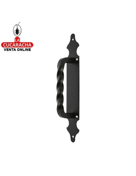 JUEGO 2-MANILLON RUSTICO ZAMAK PLACA ACERO PUNTEADA PUERTAS PASO MODELO 100.