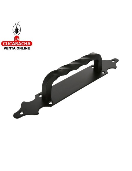 JUEGO 2-MANILLON RUSTICO ZAMAK PLACA ACERO LISA PUERTAS PASO MODELO 101.