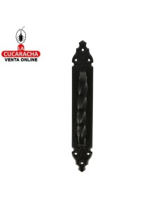 JUEGO 2-MANILLON RUSTICO ZAMAK PLACA ACERO MARTILLEADA PUERTAS PASO MODELO 102.