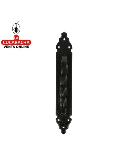 JUEGO 2-MANILLON RUSTICO ZAMAK PLACA ACERO MARTILLEADA PUERTAS PASO MODELO 102.