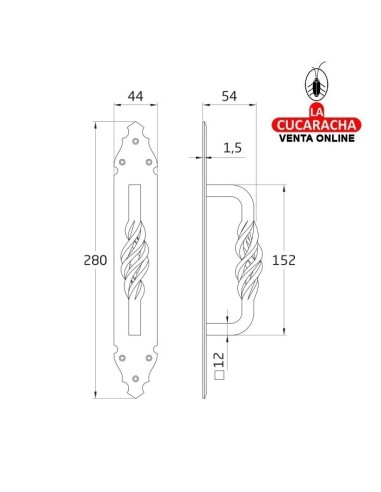 MANILLON RUSTICO ZAMAK PLACA...