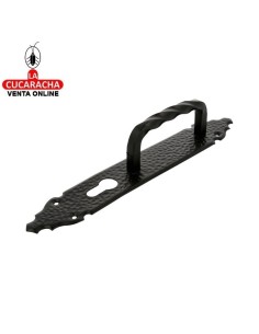 MANILLON RUSTICO ZAMAK PLACA MARTILLEADA ACERO BOCALLAVE PUERTAS PASO MODELO 105.