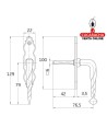 MANILLA VENTANA RUSTICO ZAMAK PARA FALLEBA 21 MODELO 121.