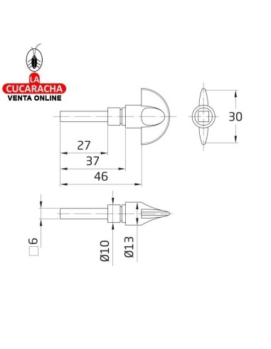 MULETILLA PUERTAS ZAMAK CUADRADILLO...