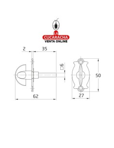 MULETILLA PUERTAS ZAMAK CON PLACA CUADRADILLO 6MM CONDENAS MODELO 10P.