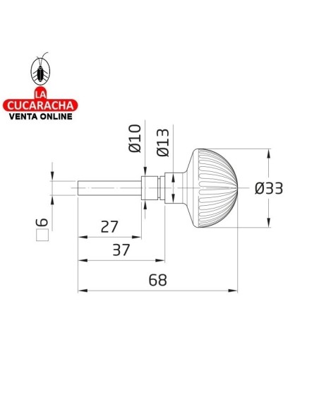 MULETILLA PUERTAS ZAMAK CUADRADILLO 6MM CONDENAS MODELO 11.