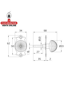 MULETILLA PUERTAS ZAMAK CON PLACA CUADRADILLO 6MM CONDENAS MODELO 11P.