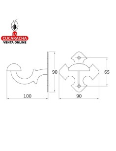 BLISTER COLGADOR ROPA RUSTICO ACERO 90X90X100MM MODELO 100.