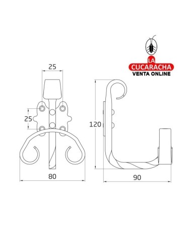 BLISTER COLGADOR ROPA RUSTICO ACERO...
