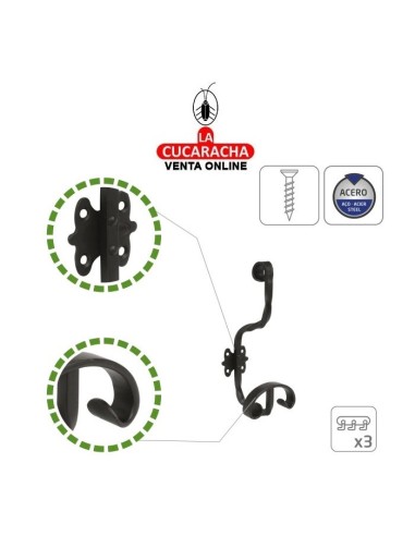 COLGADOR ROPA RUSTICO ACERO...