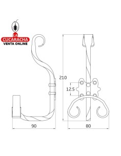 COLGADOR ROPA RUSTICO ACERO 210X80X90MM MODELO 102.