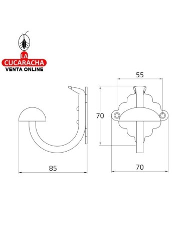 BLISTER COLGADOR ROPA RUSTICO ACERO...
