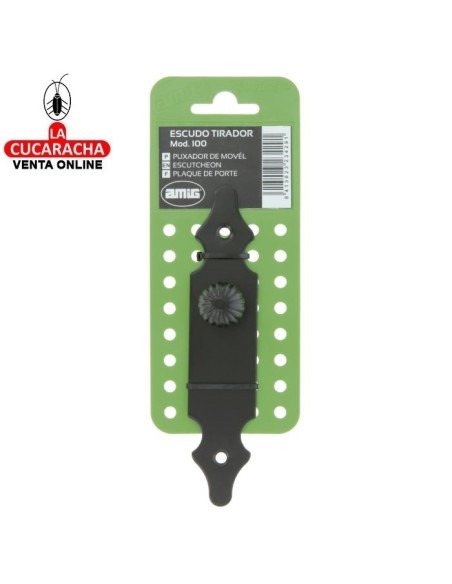 BLISTER ESCUDO TIRADOR PUERTAS RUSTICO ACERO 146X30MM MODELO 100.
