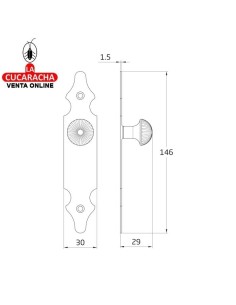 BLISTER ESCUDO TIRADOR ACERO PUERTAS RUSTICO 146X30MM MODELO 100.